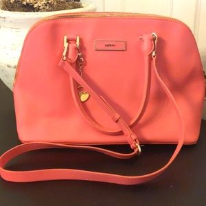 DKNY MEDIUM SIZE SATCHEL-DEEP CORAL